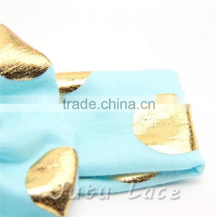 New wide fabric elastic headband flashing-polka dot hair bow headwrap-flashing bow headbands