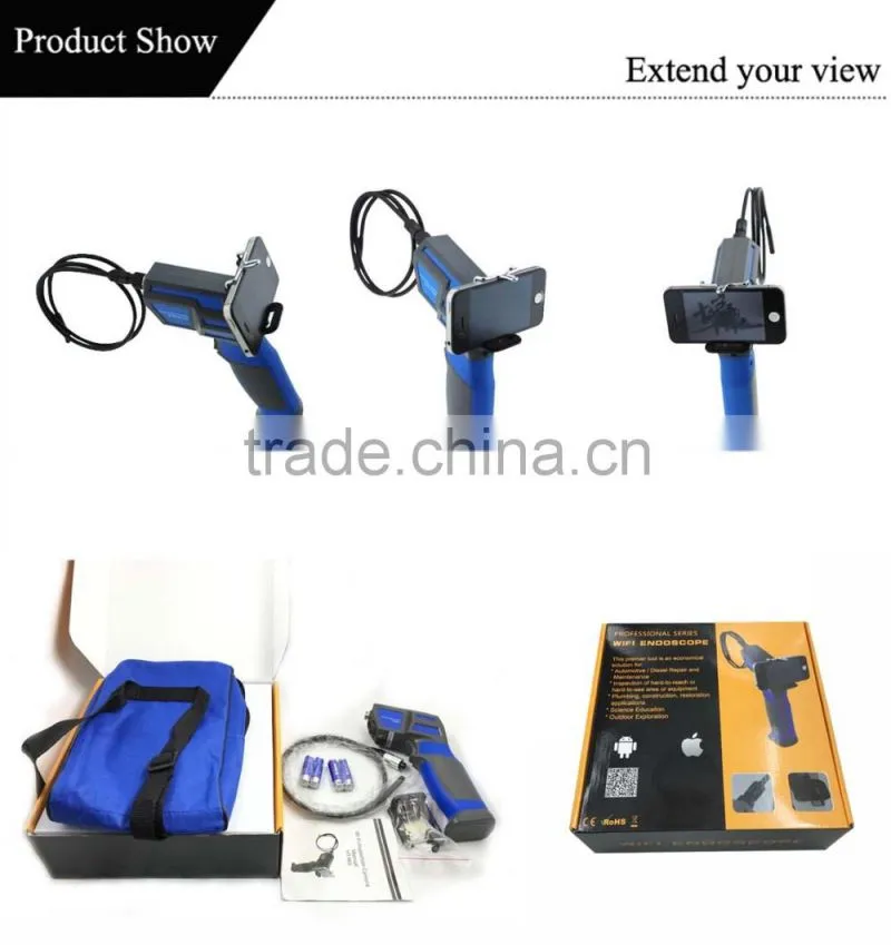 IP67 2 mega pixel cmos wifi inspecition endoscope for testing