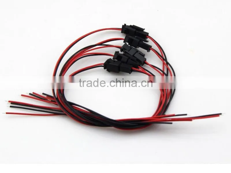 Wholesale SM 2-Pin LED Light Connector Female & Male black Plug with Wire Cable