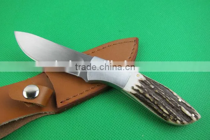 OEM small straight knife, antler handle hunting knife UD401777