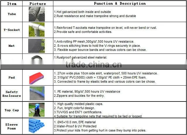 Fitness 8ft trampoline with outside enclosure,W-shaped leg trampoline