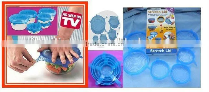 Cost-saving and Fresh Keeping 5pcs Silicone Lid in Assorted Color Universal Silicone Lid FDA and LFGB China