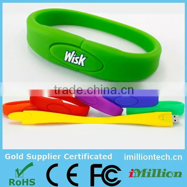 100% full capacity bracelet usb wristband usb flash memory stick