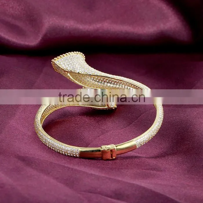 New Design 925 Sterling Silver Gold Plated Bangle SBG024Y