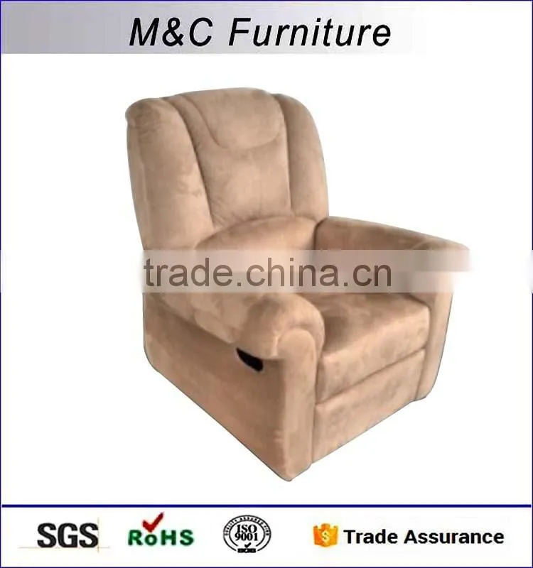 High quality living room suede material recliner chair