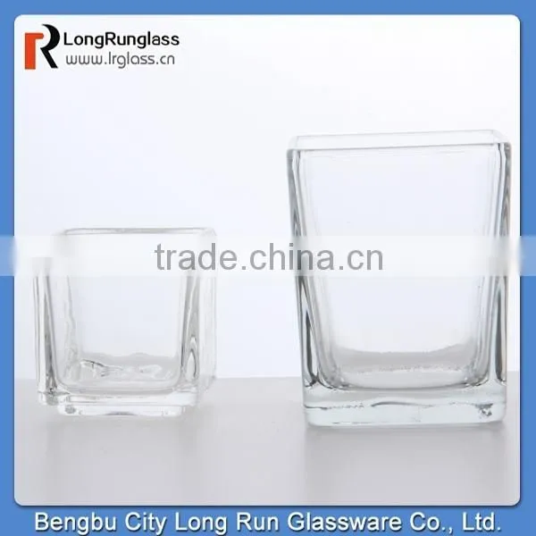 LongRun popular crystal glass candlestick with square bottom