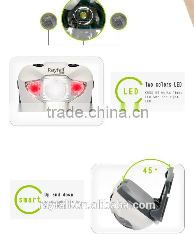 Amazon hot selling 3 aaa battery super bright rohs headlamp oem with logo