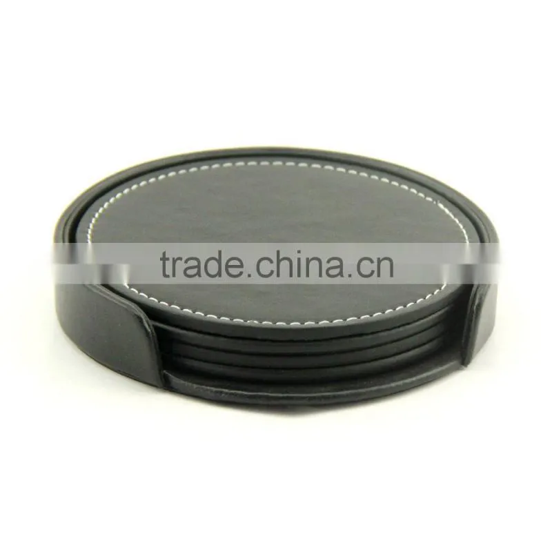 leather coaster set