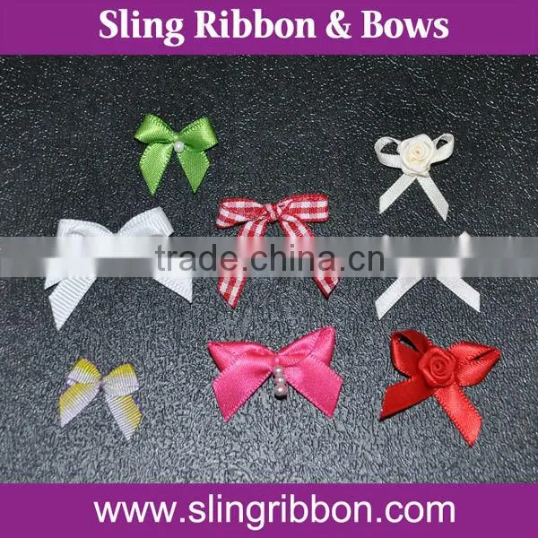 Low MOQ Handmade Ribbon Flower Mini Satin Bows