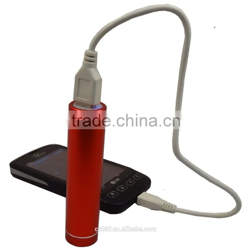 Portable tube cylinder shape mini power bank 2600mah