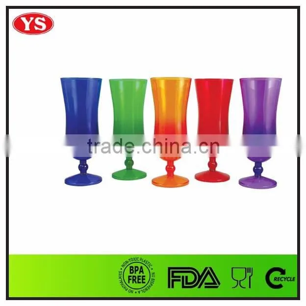 cheap food grade single wall plastic 15oz standard stem hurricane glass