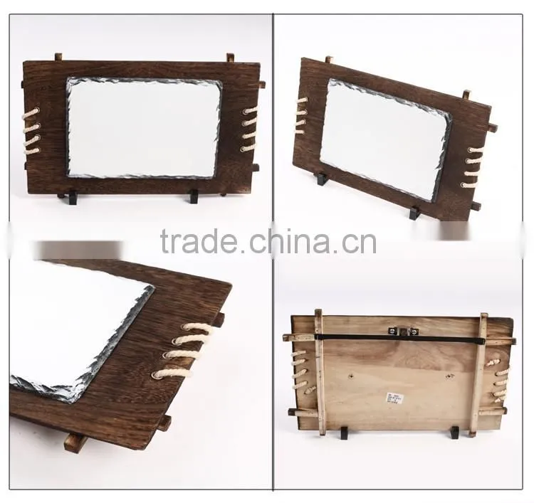 Hot Sale home decoration landscaping slate rock blank wooden frame sublimation you rock pictures