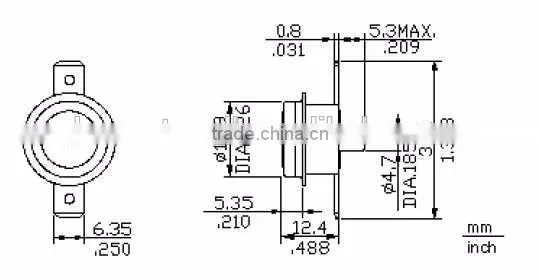 Manual Reset Button 10A Bimetallic Thermostat