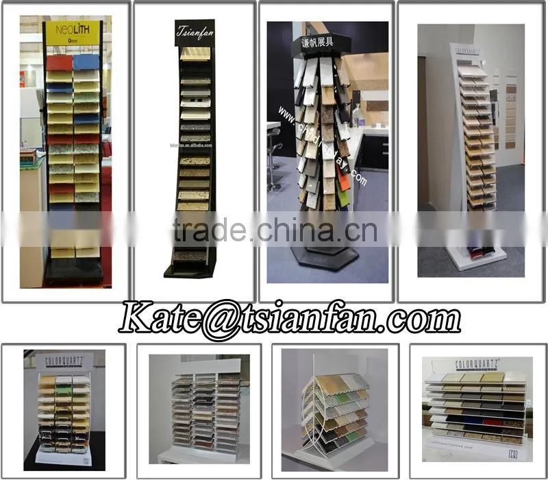 Rotatable marble and granite table top display rack