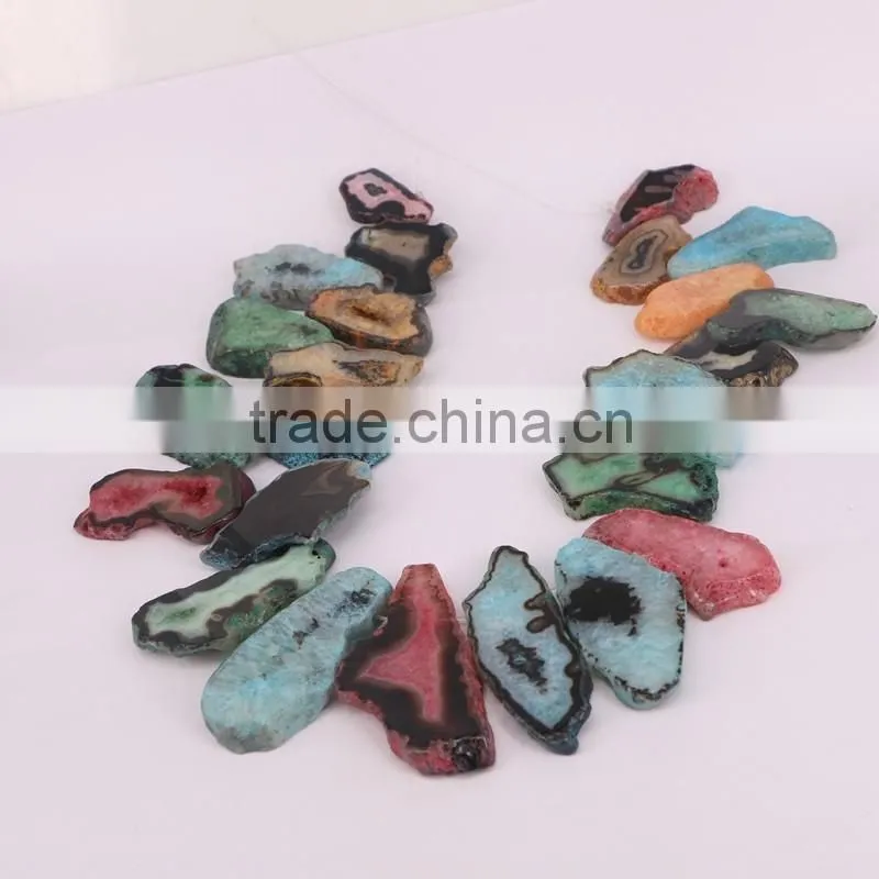 Multi Color Agate Stone Druzy Beads - Agate Connector Stones For Jewelry Making