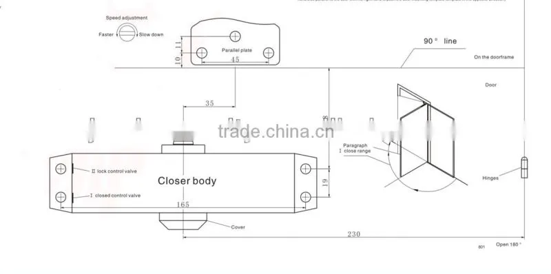 magnet door closer precise oil seal to prevent oil leakage JM-DC03