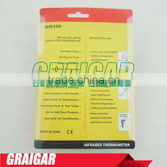 2015 NEW GM320 Non-Contact Laser Gun Infrared Digital IR Thermometer industrial LCD with Back Light 330 Centidegree