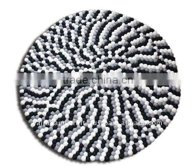 Nepal Hand Made Round Colorful Babies Felt Carpets and Rugs