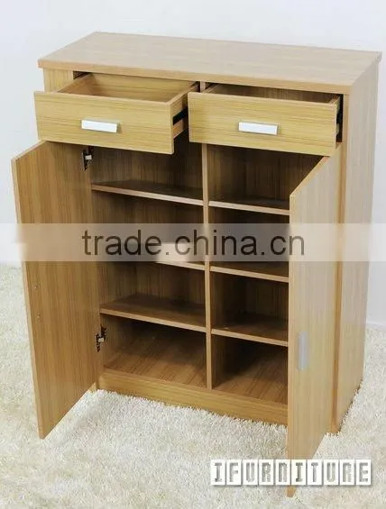 Cheap wooden shoe cabinet with 2doors and 2drawer