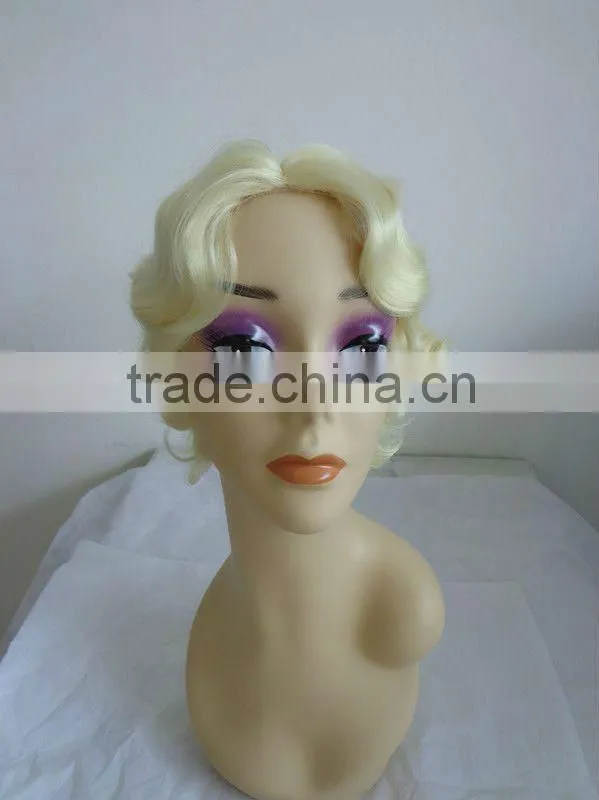 Hot-selling Full Lace Short Blonde Synthetic Jewish Wig