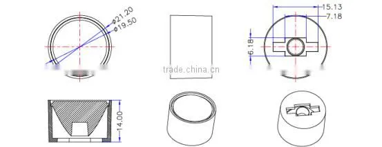 ilenstech lens many degree for wall washer light match cree Imitation lumens LED