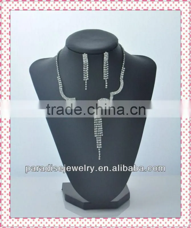 Silver plated jewelry sets of new fashion desig rhinestone crystal jewelry sets for sale-NEW052104