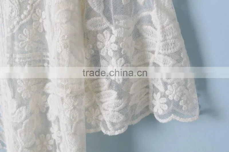 Hot sale short sleeve lace beach cardigan