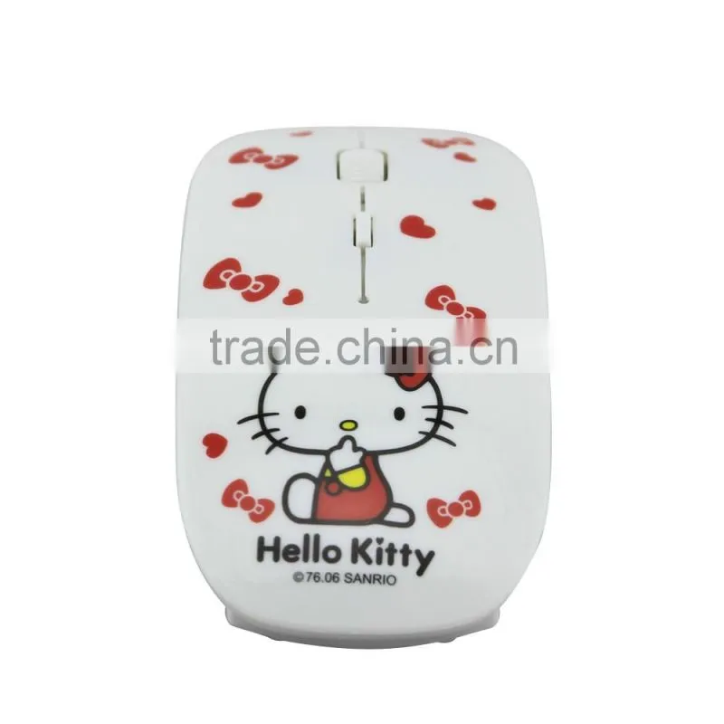 Wireless Mouse Ultra Thin Hello Kitty Computer 2.4GHz 1200DPI Optical Gaming Mouse