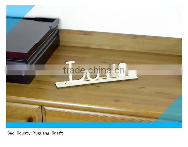LOVE wooden letter freestanding wooden sign with base