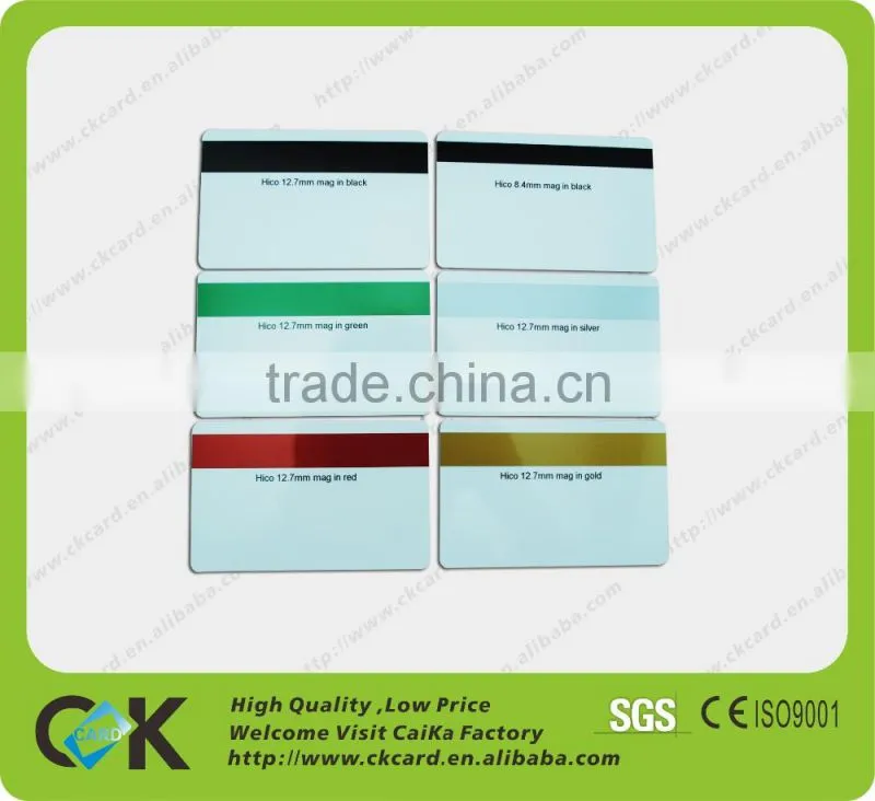Blank Eco-friendly PVC Magnetic Stripe Card with free sample