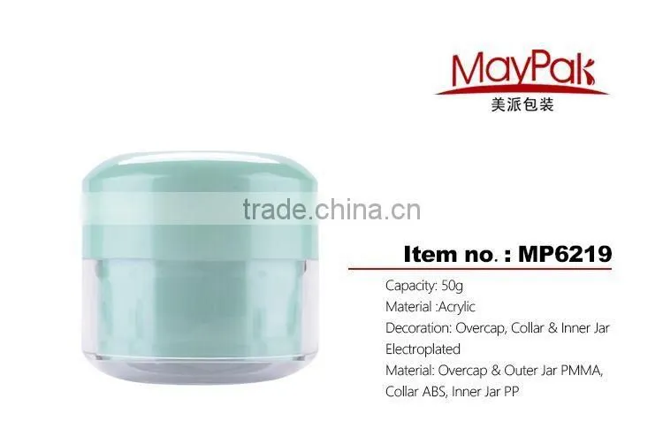 Latest Design 50g Non-Airless Double Walled Acrylic Cream Jar Dispensing Cosmetic Jar