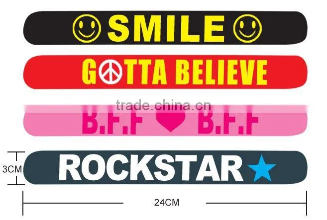 Free sample Fashion Silicone Slap Wristband
