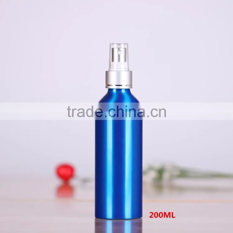 Wholesale 30-500ml blue aluminum perfume bottles,aluminum mist spray bottle with cap for cosmetic packaging