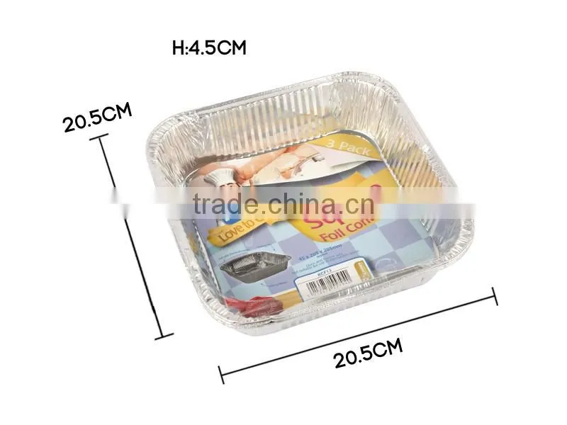 9" Square Foil Containers(3 Pack)