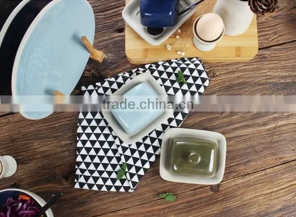 9'' Cearamic butter plate personalized ceramic plates ceramic microwave dish plate