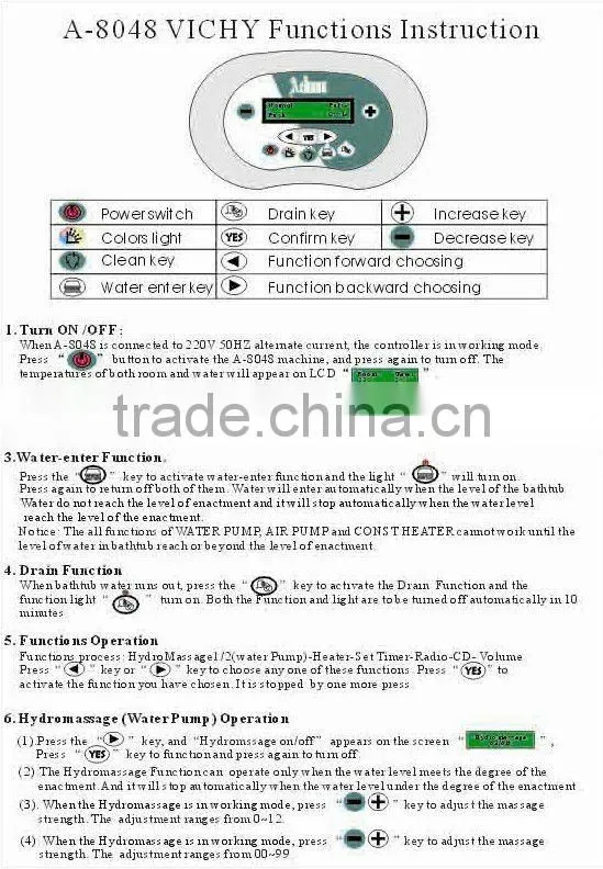 Vichy Shower Spa therapy Salon table shower massage beauty equipment DS-14-A8048