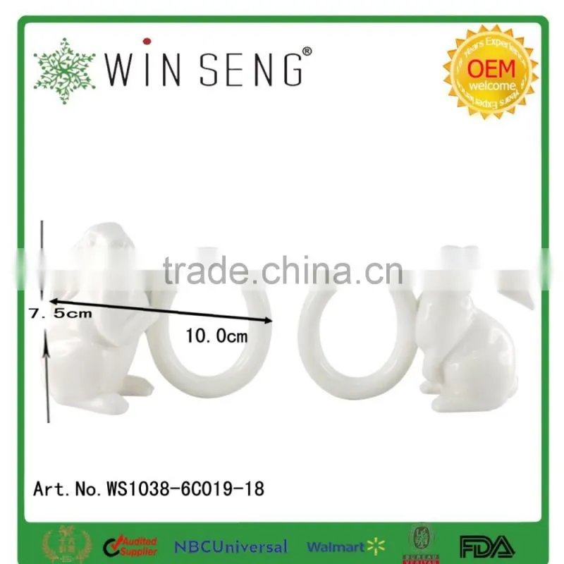 Ceramic Rabbit-Rabbit ceramic napkin ring -ceramic napkin holder, napkin ring.