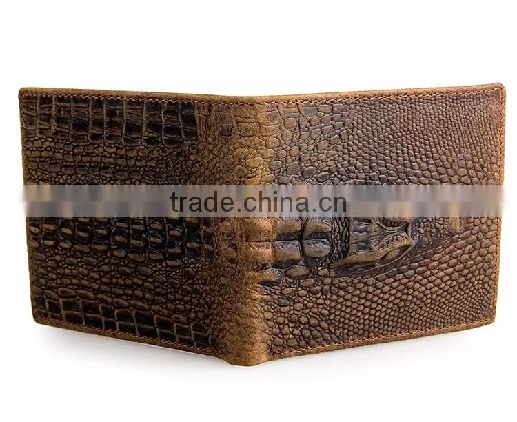 Crocodile Pattern Crazy Horse genuine leather wallet