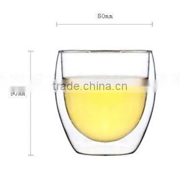 Hot selling borosilicate double walled glass bowls