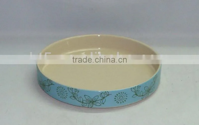 round ceramic baking pizza dish