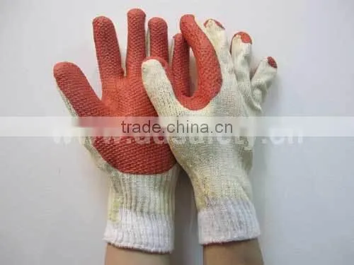 DDSAFETY 2017 Red Rubber Coated Gloves With Cotton Liner Safety Gloves