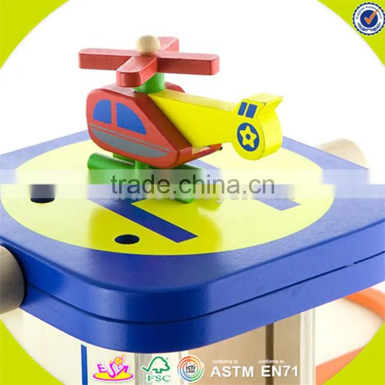 Wholesale fashionable children wooden parking lot toy funny wooden parking lot toy role play wooden parking lot toy W04B021