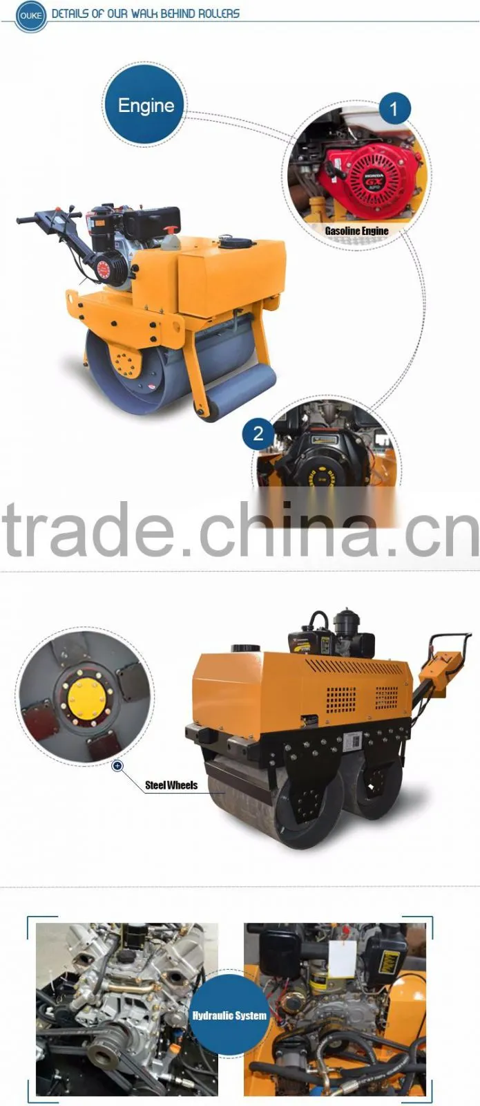 design hydraulic single drum vibratory road rollers