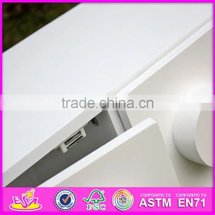 2016 new design white wooden storage bins for children W08C169