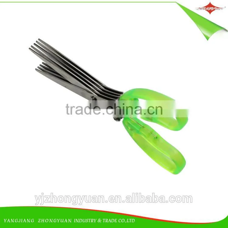 five stainless steel Blade kitchen herb scissors
