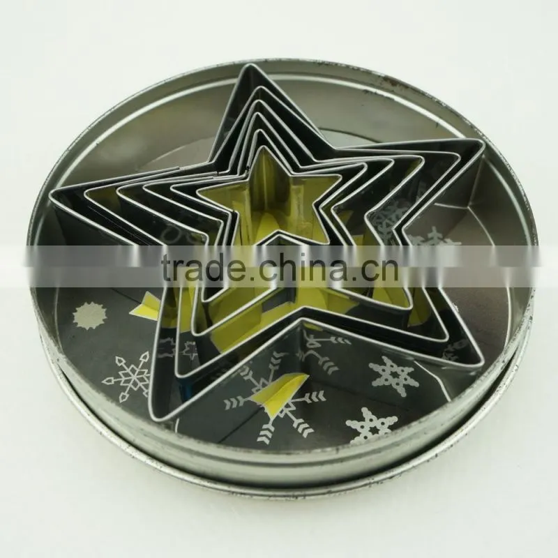 47023 6pcs five star shape stainless steel cookie cutter set
