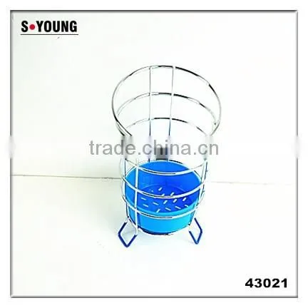 43021 Steel Wire Sink Basket Cutlery Holder Cooking Utensils Storage Kitchen Rack