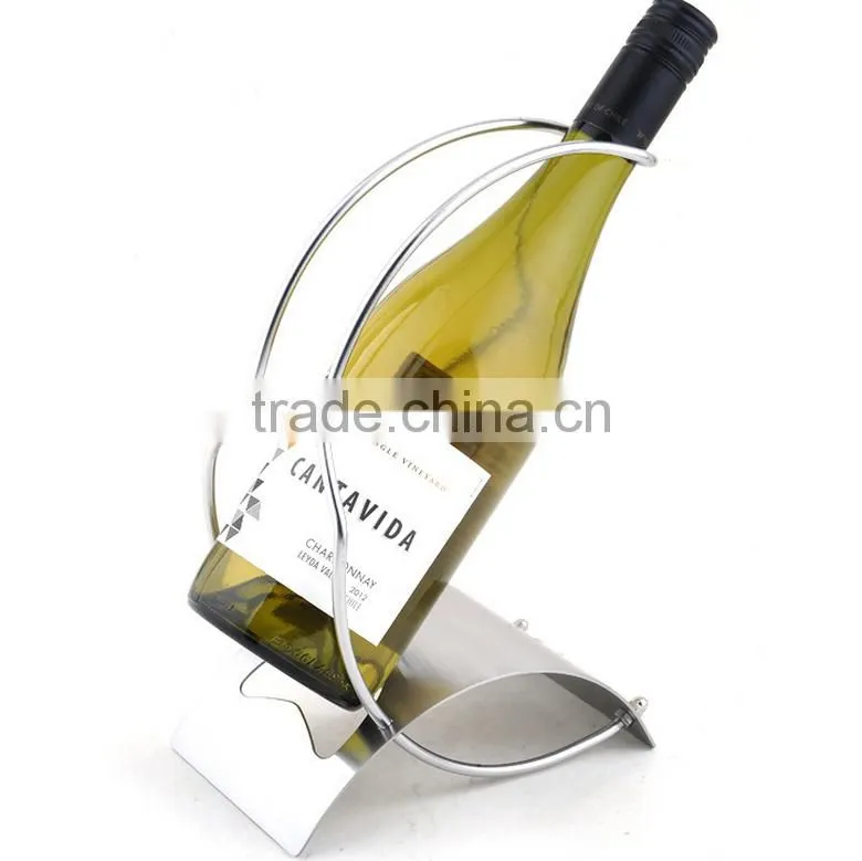 Modern Stainless steel wine display rack 3 bottle wine stand