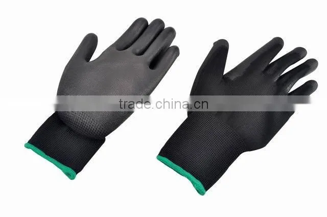 Finger enhanced pu palm coating gloves