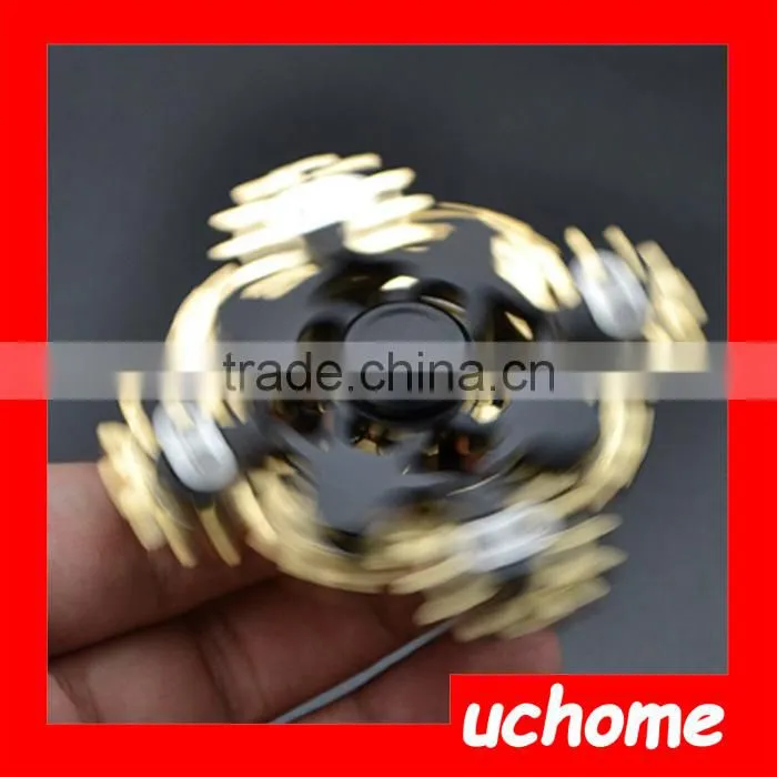 UCHOME 2017 best selling adult toy nine teeth linkage Fidget Hand Spinner High Quality stainless steel spinner